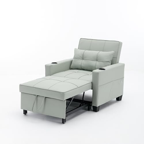 Blue Tech Cloth 3-in-1 Convertible Pull Out Couch Z81310