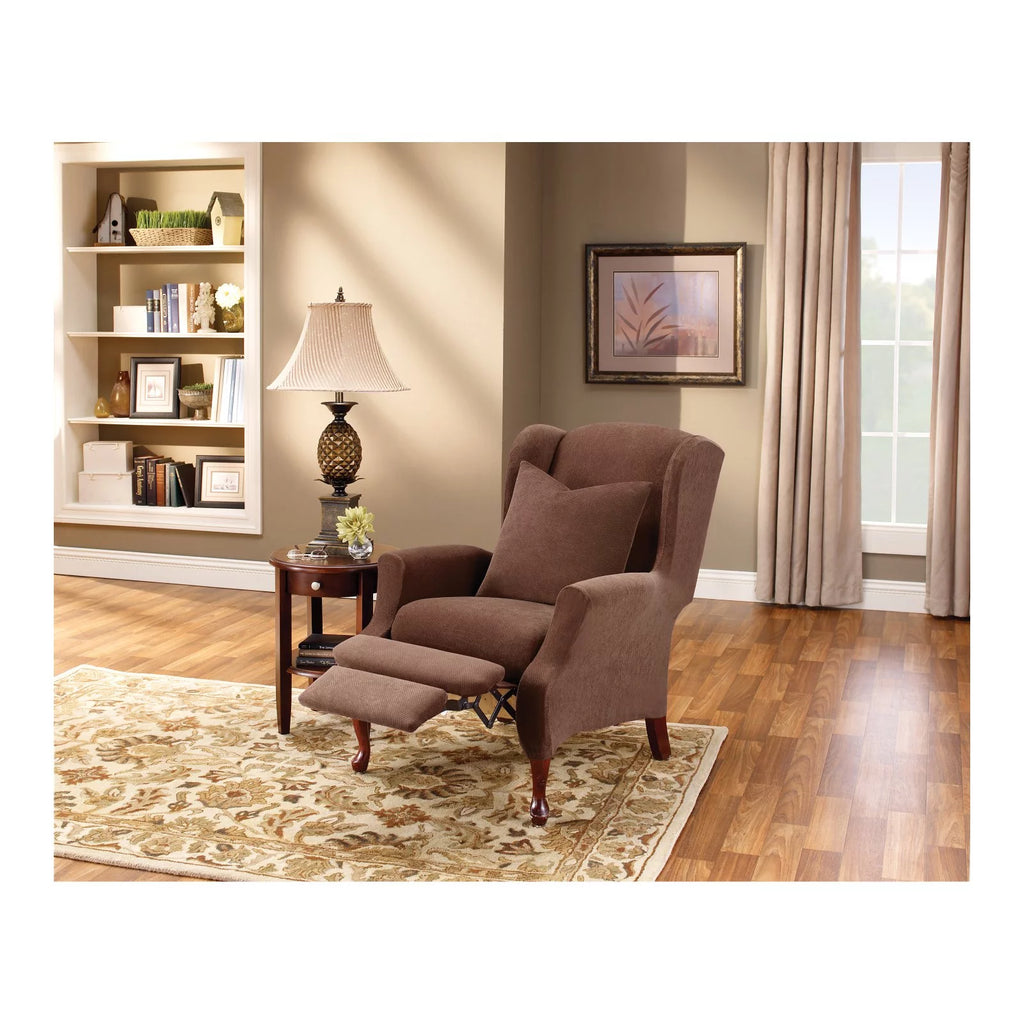 Taupe Two-Piece Wing Recliner Cover L235