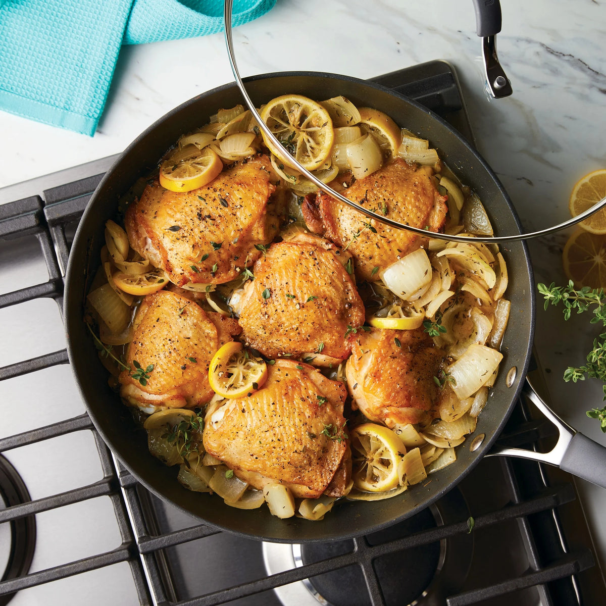 12 inch Hard-Anodized Nonstick Deep Frying Pan with Lid, Gray R440