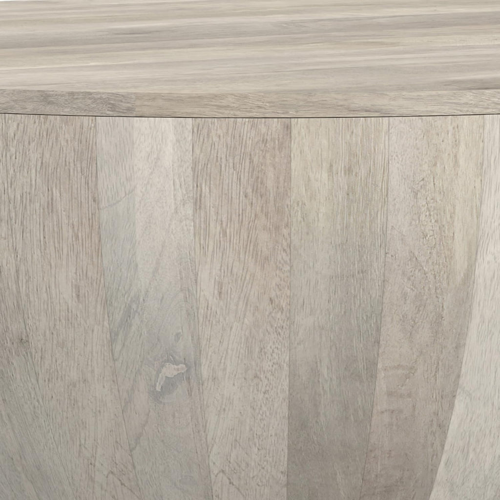 White Wash Drum Coffee Table D627