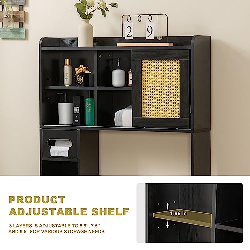 White Over The Toilet Storage Cabinet with Adjustable Shelves B7014