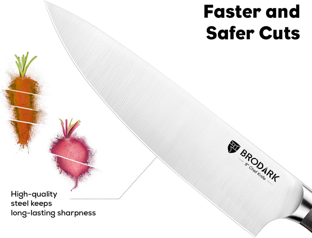 4 Pcs German Stainless Steel Kitchen Knife Set with Kitchen Shears O6041