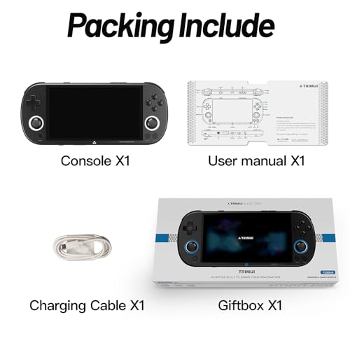 4.96 inch Handheld Game Console Linux System 128G SD Card (Black) D8463