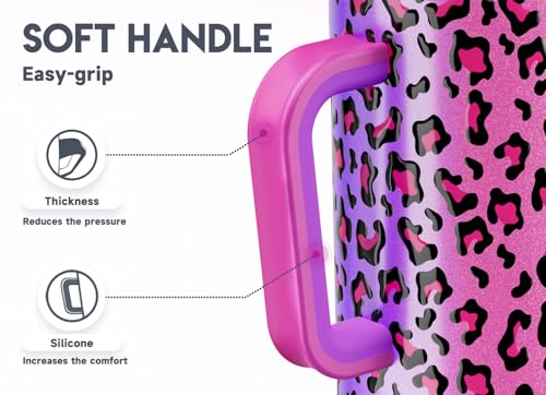 40 oz Insulated Stainless Steel Tumbler with Handle and Straw C97796
