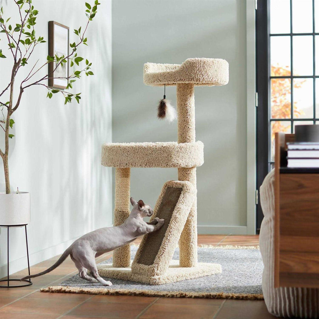 44-in Real Carpet Cat Tree with Replaceable Corrugate Scratcher Z442179