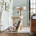 44-in Real Carpet Cat Tree with Replaceable Corrugate Scratcher Z442179