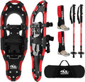 All Terrain Snowshoes with Heel Lift, Lightweight Aluminum Alloy Snow Shoes with Carry Bag and Adjustable Ratchet Bindings Q27883