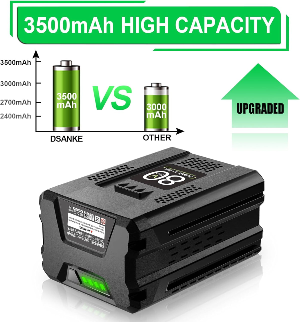 80V 3.5Ah Lithium Ion Battery A3336