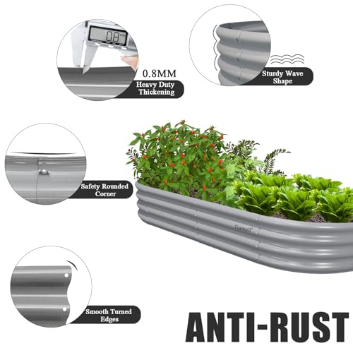Gray Galvanized Raised Garden Bed Kit J552443