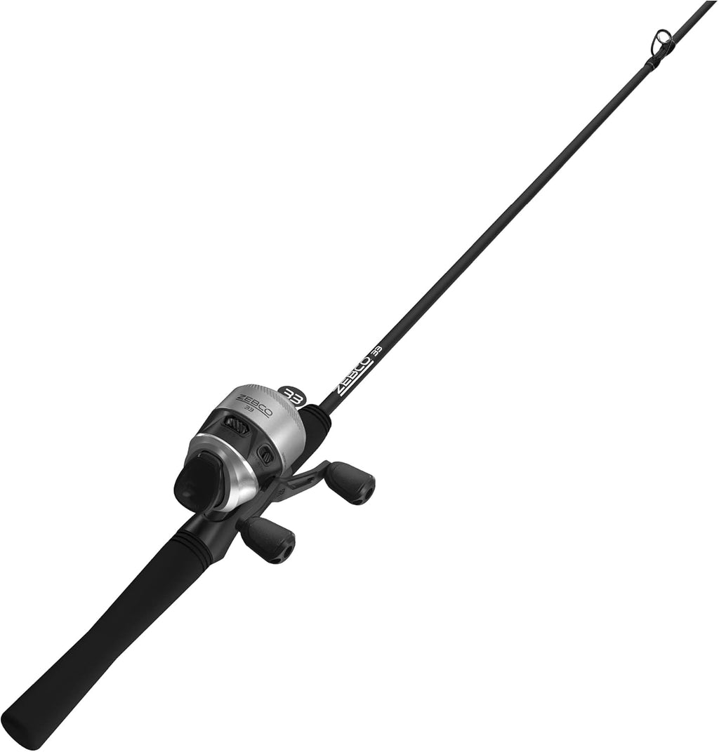 Silver/Black 6-Foot 2-Piece Fiberglass Spincast Reel and Fishing Rod Combo H3943