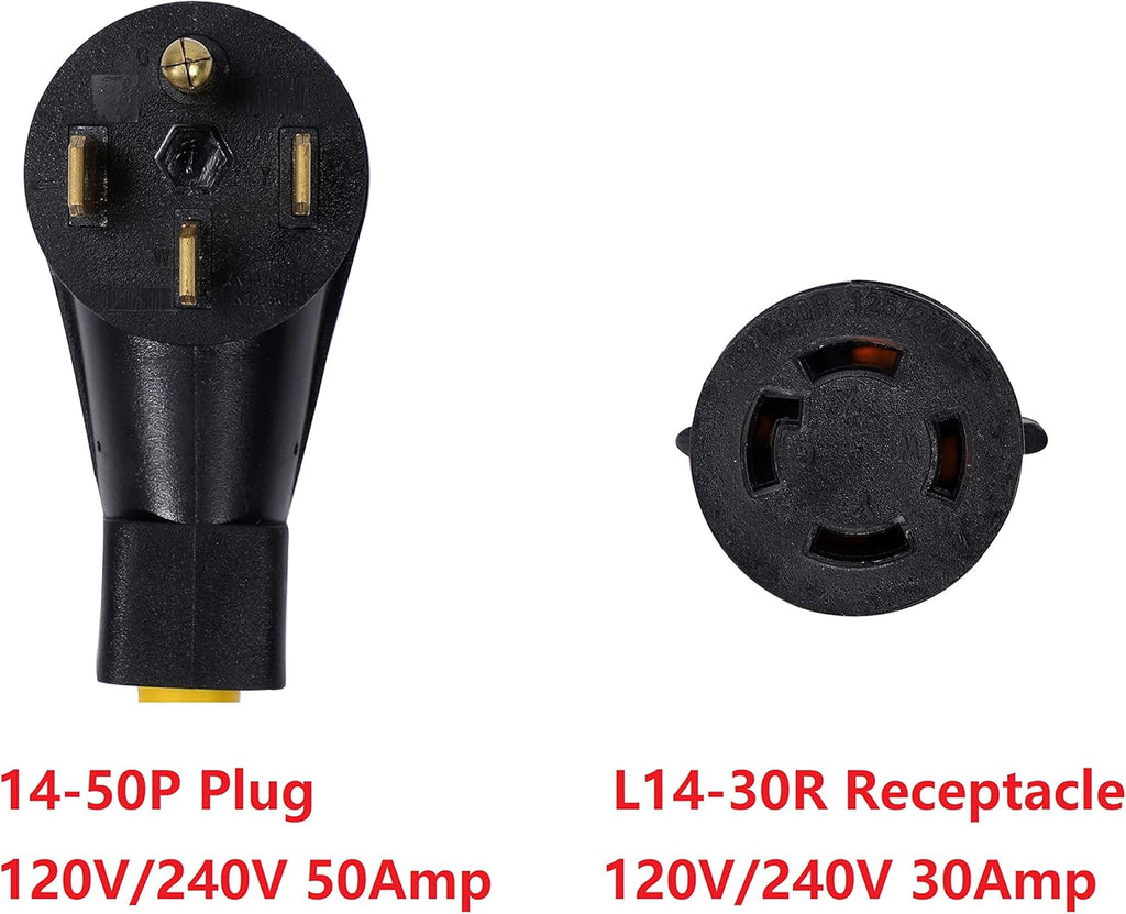 NEMA 14-50P to L14-30R 50 Amp 4 Prong Power Cord Adapter M6228
