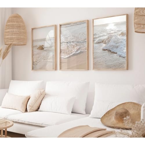 Beach Wall Art Canvas Prints Unframed 12x16 Inch Set of 3 D606037
