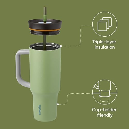 40 oz Stainless Steel Insulated Travel Tumbler with Lid and Straw L169