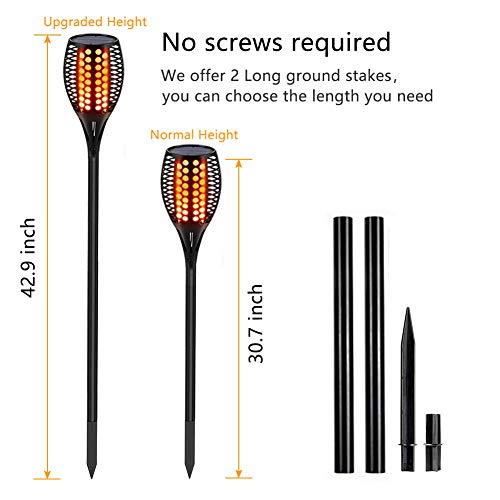 43" Flickering Flames Torch Lights Outdoor Waterproof 4-Pack U484669