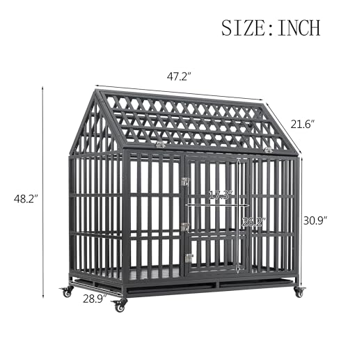 48 Inch Metal Dog Crate with Removable Trays R5007