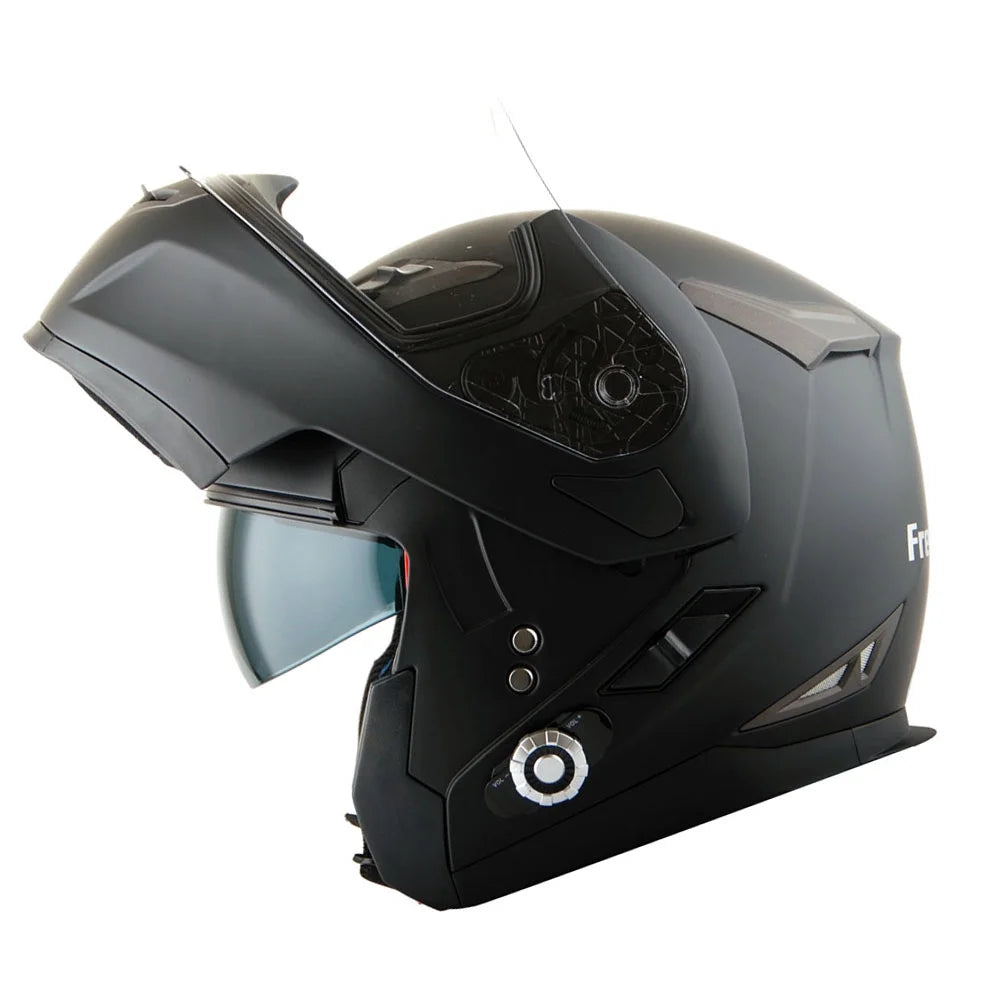 Matt Black Full Face Bluetooth Motorcycle Helmet D334