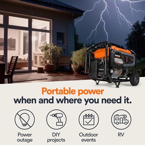 8,000-Watt Gas-Powered Portable Generator with Electric Start V608533