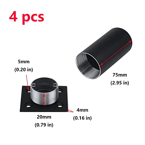 Black Set of 4 Aluminum Alloy Furniture Adjustable Feet B585472