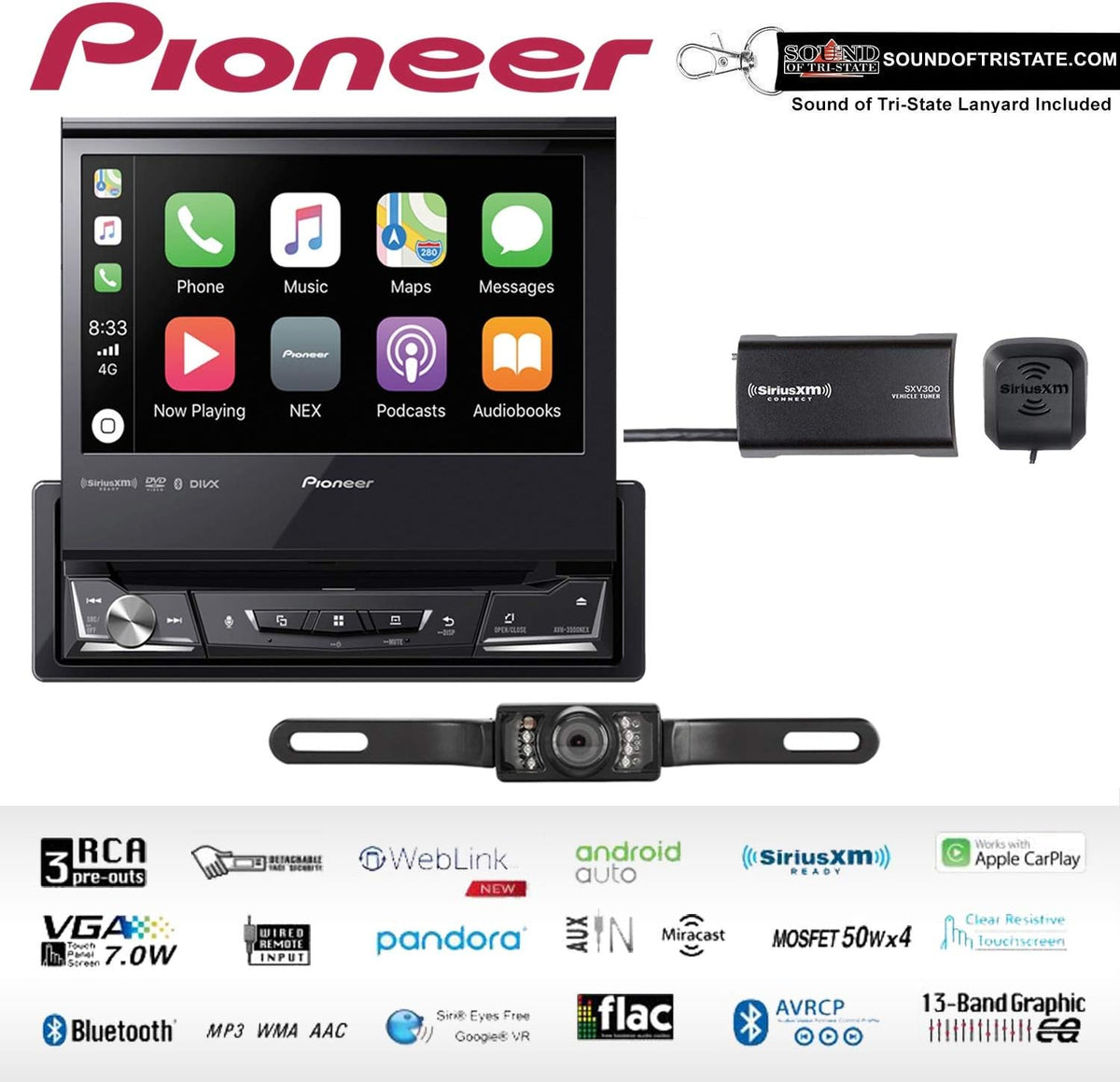 Single Din Multimedia Player with 7" flip Out Screen O3879