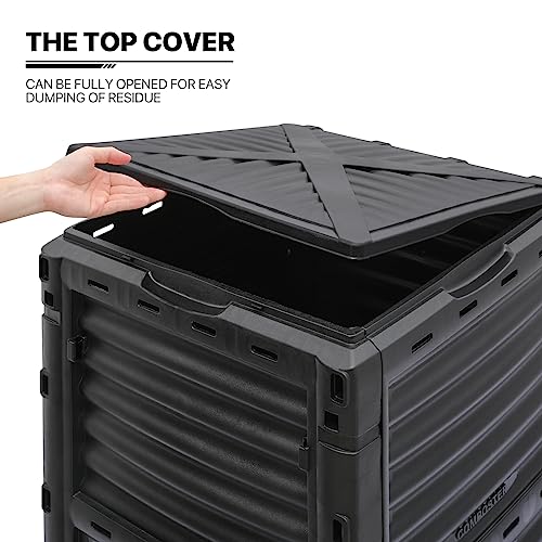 43 Gallon Dual Chamber Compost Tumbler with 2 Sliding Doors Q323973