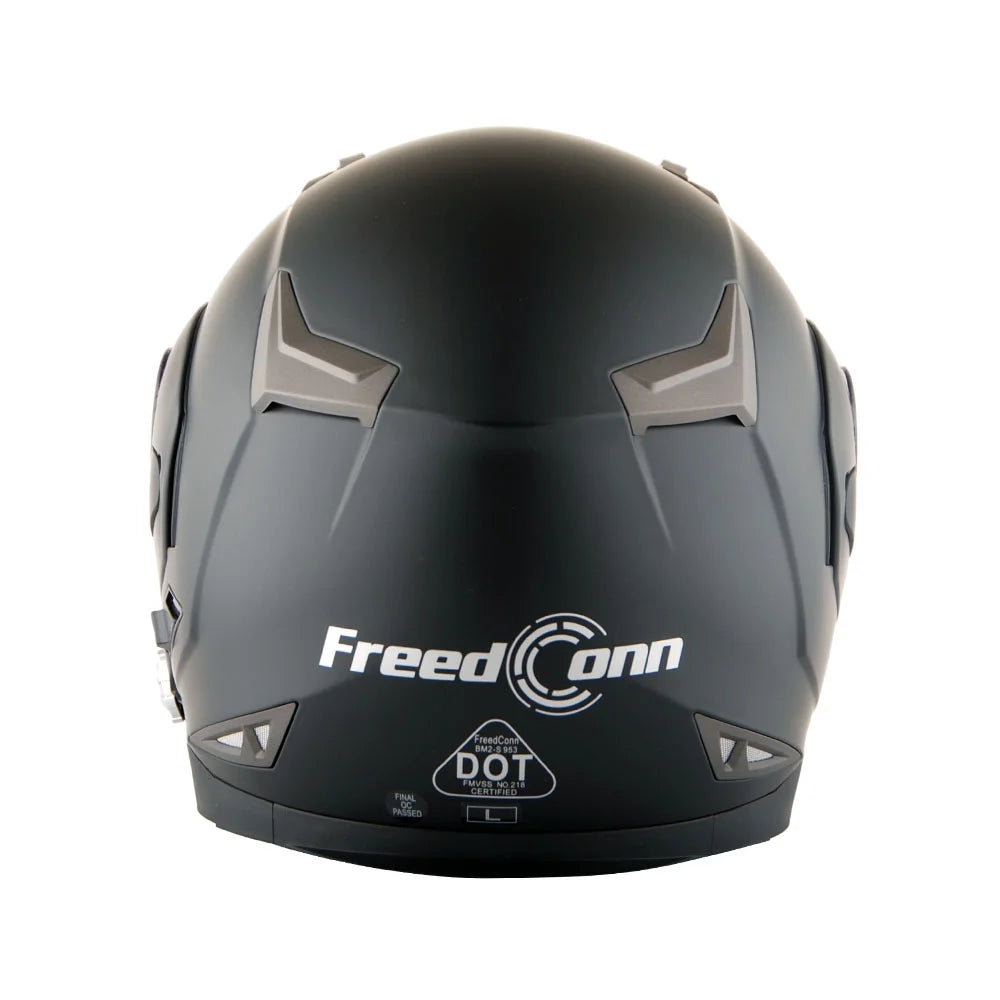 Matt Black Full Face Bluetooth Motorcycle Helmet D334