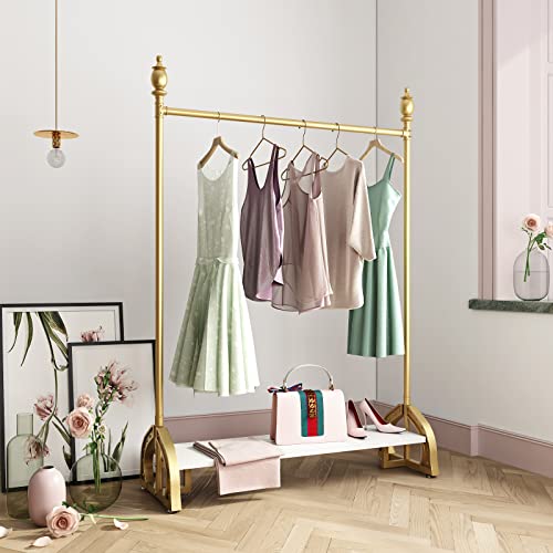 Gold Heavy Duty Garment Rack with Shelf (47.24L) Z920