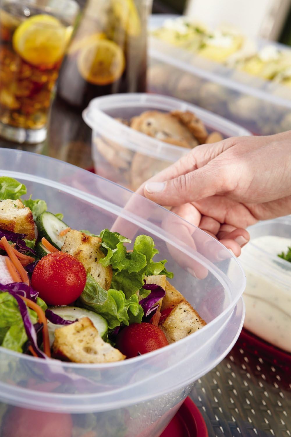 42 Piece Red Food Storage Containers J143774
