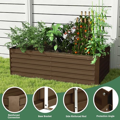 2pcs 8x4x2ft Galvanized Raised Garden Bed G77949