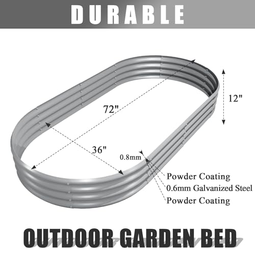Gray Galvanized Raised Garden Bed Kit J552443