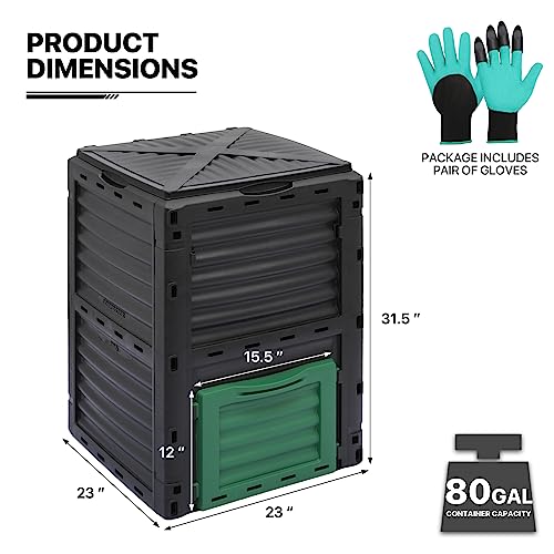 43 Gallon Dual Chamber Compost Tumbler with 2 Sliding Doors Q323973