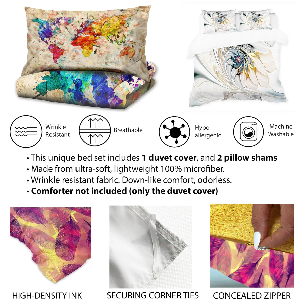 Yellow Floral Bedding Comforter Set with 2 Shams Twin E1547