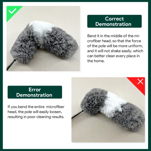 6PCS Microfiber Feather Duster Kits with Long Extension Pole L25625