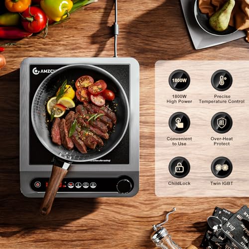 1800W Commercial Induction Cooktop with 3 Hours Timer W764105