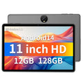 Black 11 Inch Android 14 Tablet, 12GB RAM 128GB ROM 1TB Expand E5770