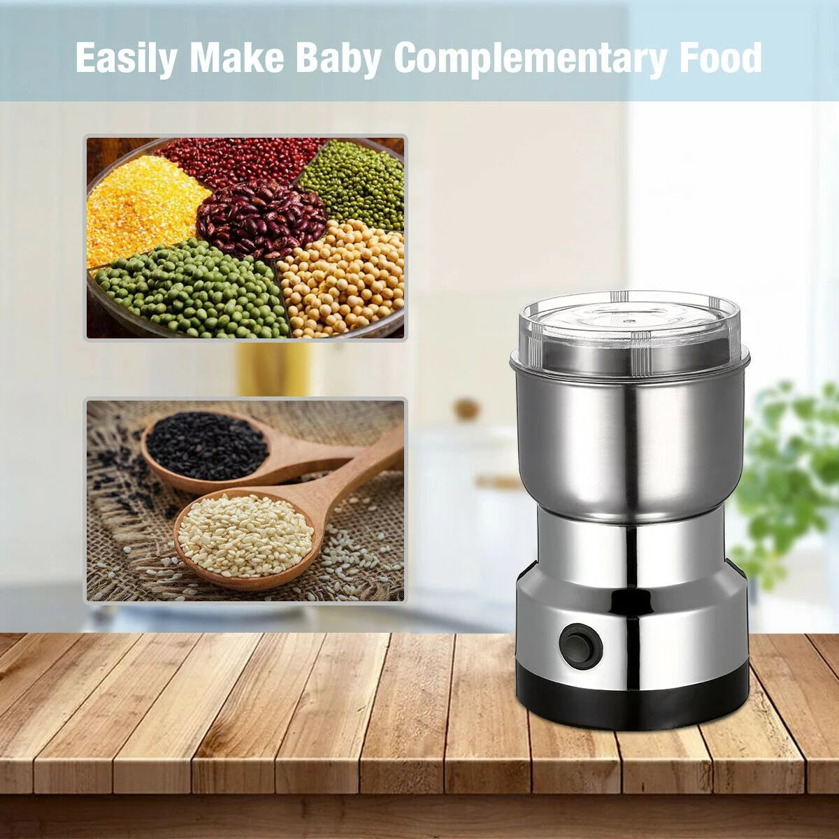 Stainless Steel Electric Coffee Bean Grinder R120729