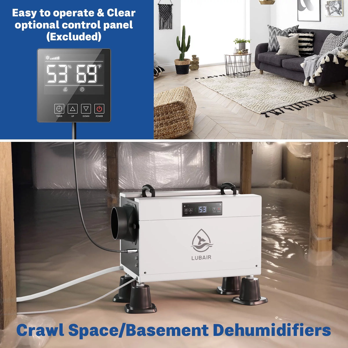 145 Pints Commercial Dehumidifier with Drain Hose, White D828259