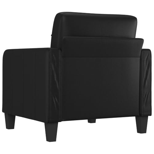 Black 55.1" Faux Leather 2-Seater Sofa D481547