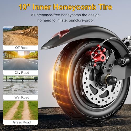 30MPH 800W Motor 10" Off-Road Tires Foldable Electric Scooter with Seat L473340