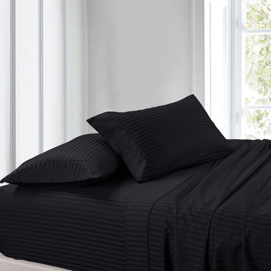 100% Cotton Sheet Set - Striped 300 Thread Count
