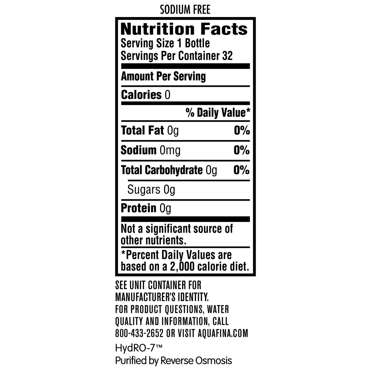 16.9 oz 32 Pack Purified Bottled Drinking Water D739091