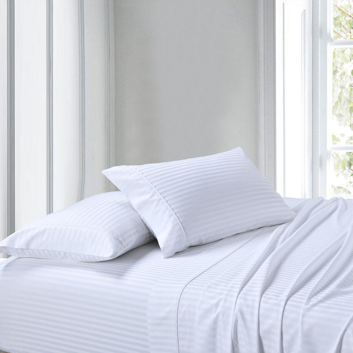 Attached Waterbed Sheet Set Stripe 300 Thread Count