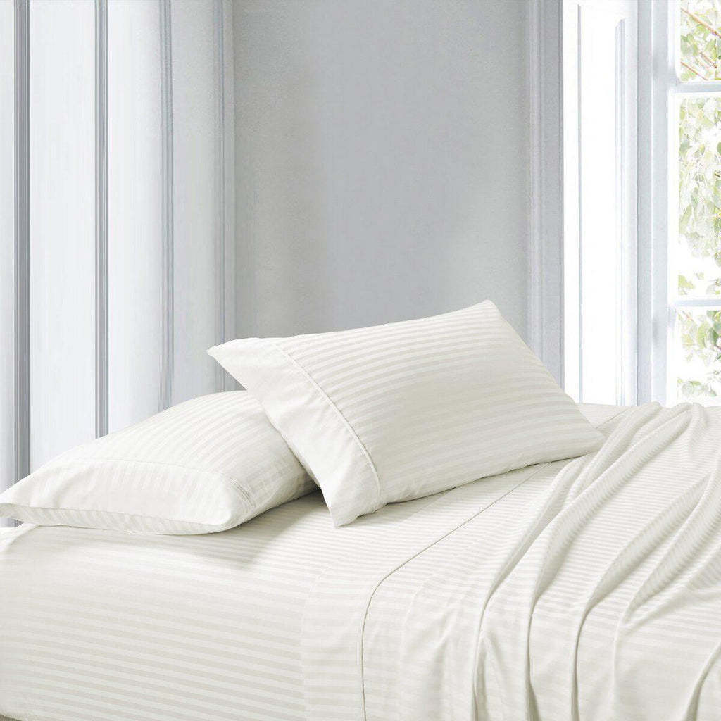Attached Waterbed Sheet Set Stripe 300 Thread Count