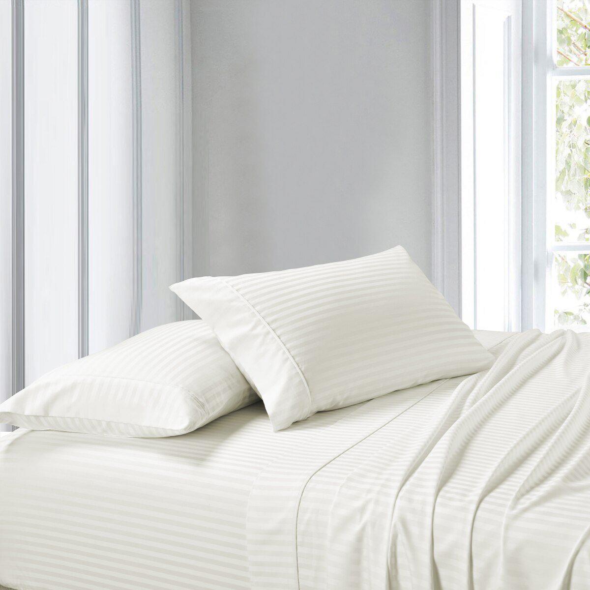 Attached Waterbed Sheet Set Stripe 300 Thread Count