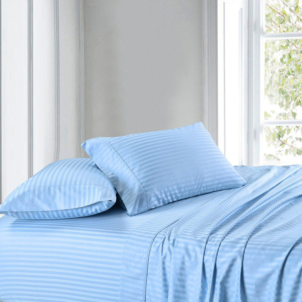 Attached Waterbed Sheet Set Stripe 300 Thread Count