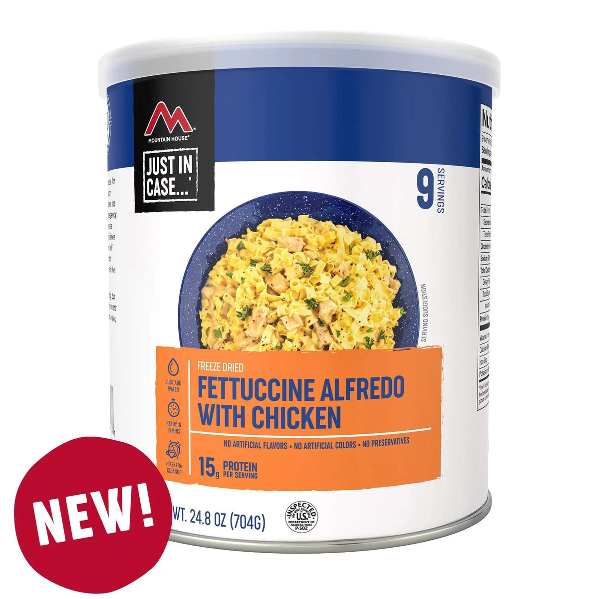6 Cans Pack Freeze Dried Fettuccine Alfredo with Chicken #10 Can N6339