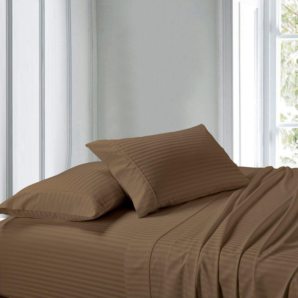 100% Cotton Sheet Set - Striped 300 Thread Count