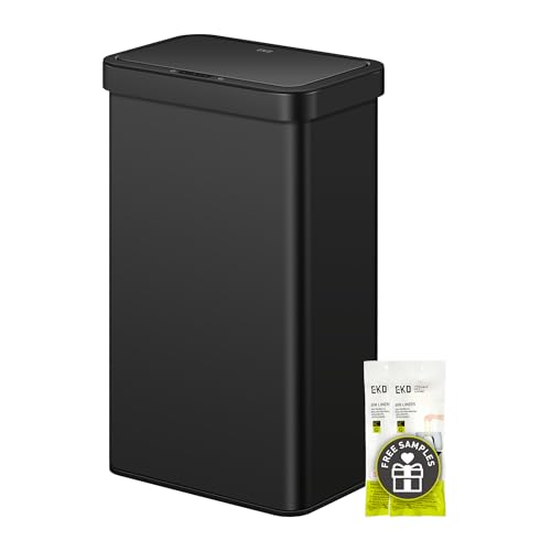Brushed Stainless Steel Touchless Motion Sensor Trash Can, 50 Liter A122