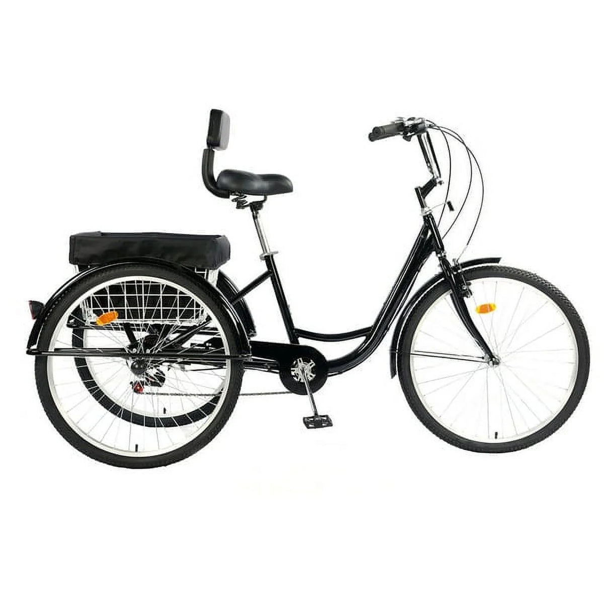 26 Inch 7-Speed 3-Wheel Bike (Black) Q109