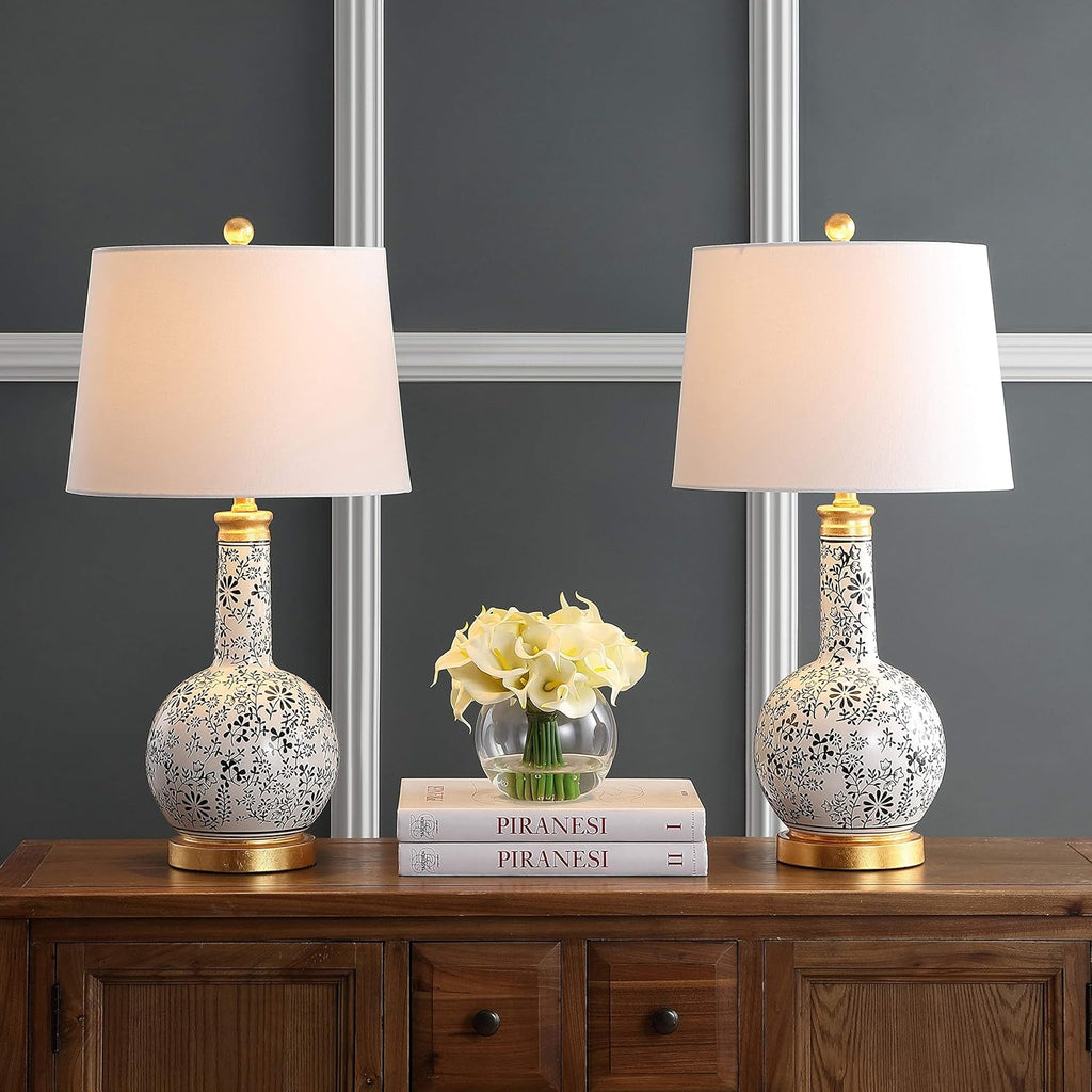 Black/ White 26-inch Table Lamp Set of 2 O1055