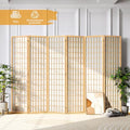 6 Panel Natural Wood Room Divider K385